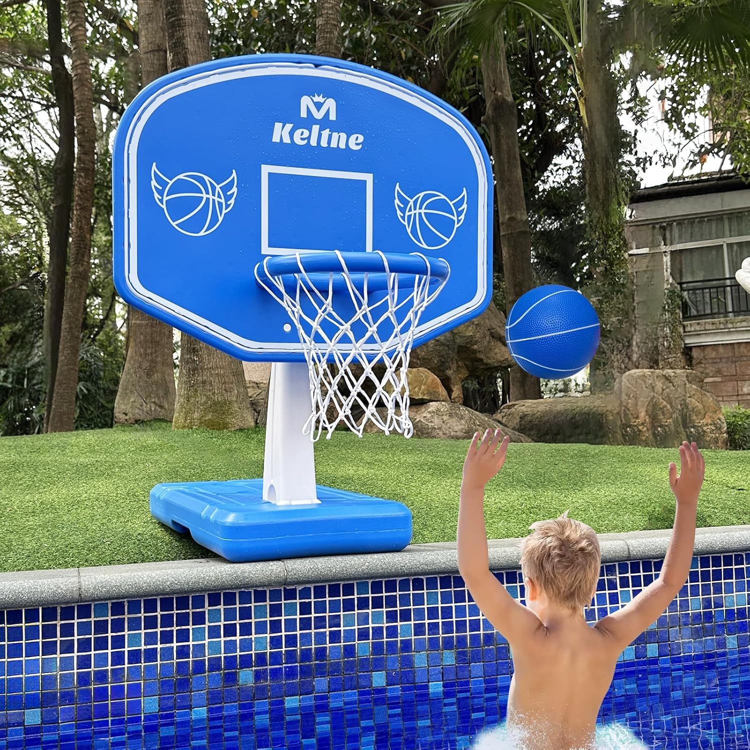 Kids Outdoor Activities - Large Swimming Pool Basketball Hoop with