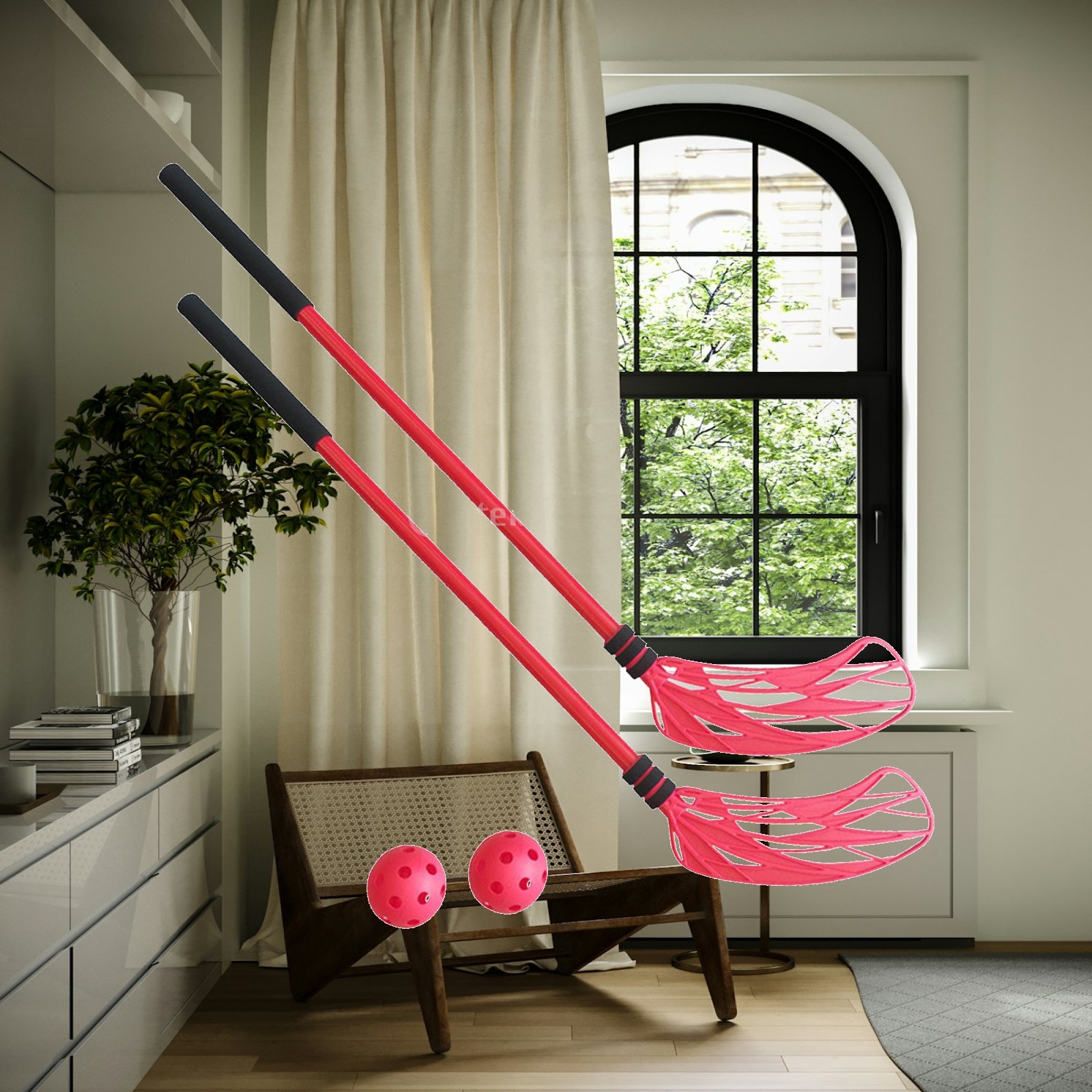 Kids Outdoor Hockey Sticks - Children Floor Hockey Training Set Plastic