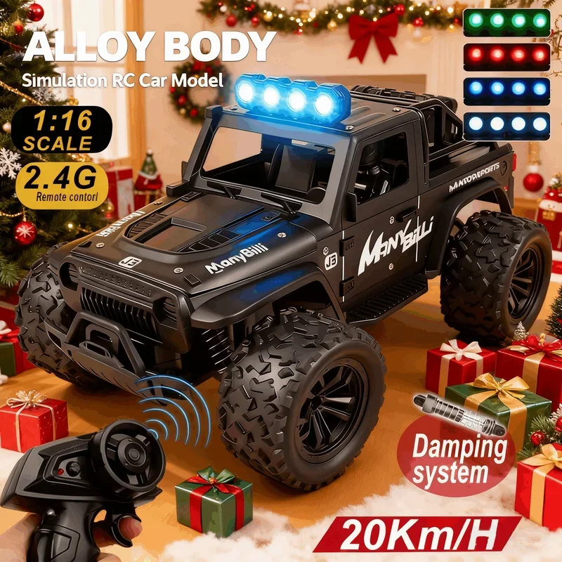 Kids Outdoor Dirt Toys - 1:16 Remote Control Car Lights and
