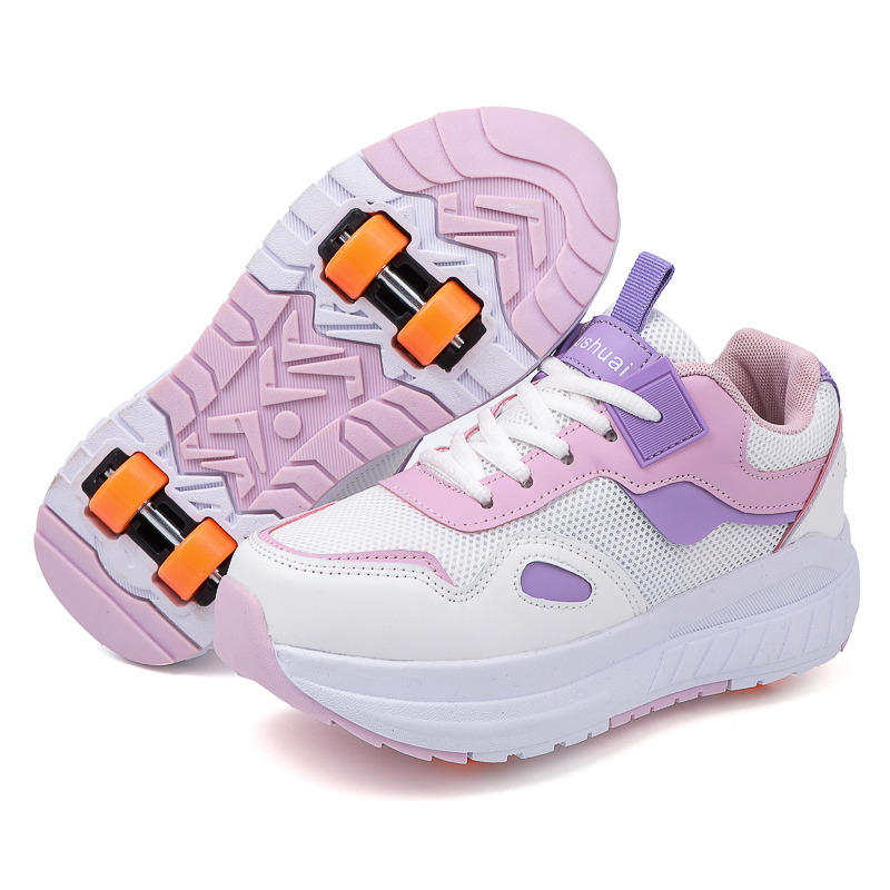 Kids Outdoor Shoes - Kids Roller Skates 4 Wheels Detachable