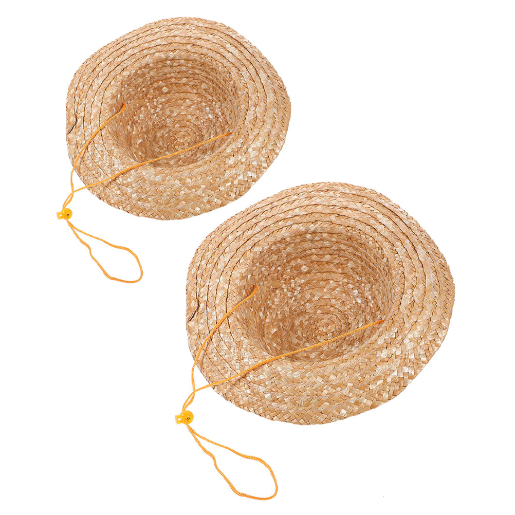 Kids Outdoor Hat - 2Pcs Kids Sun Hat Natural Straw