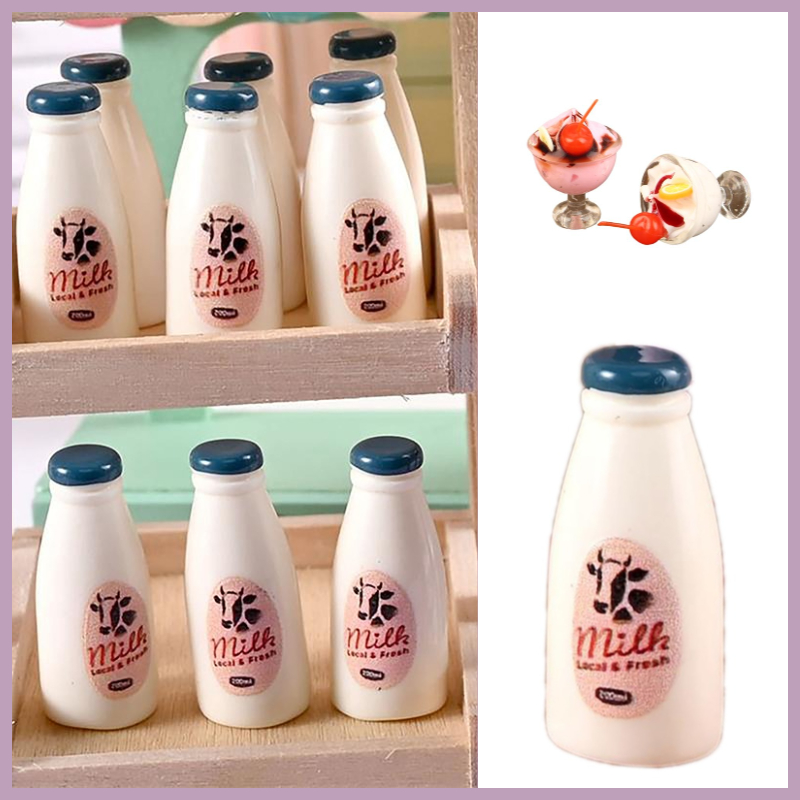Kids Outdoor Kitchen Accessories - Miniature Food Model Toy Milk Bottle