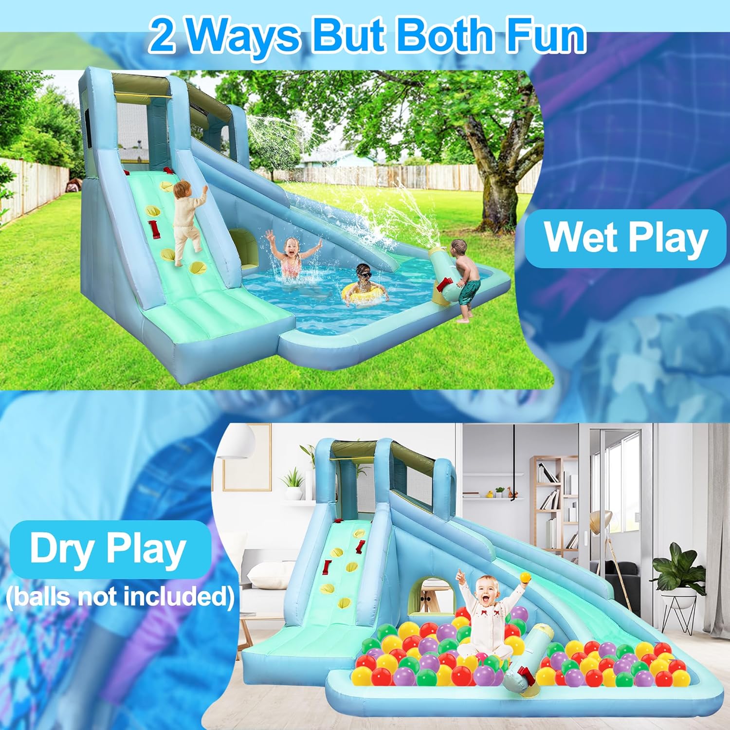 6-in-1 Inflatable Kids Bounce  - đánh giá và giá Kids Outdoor Climbing Wall
