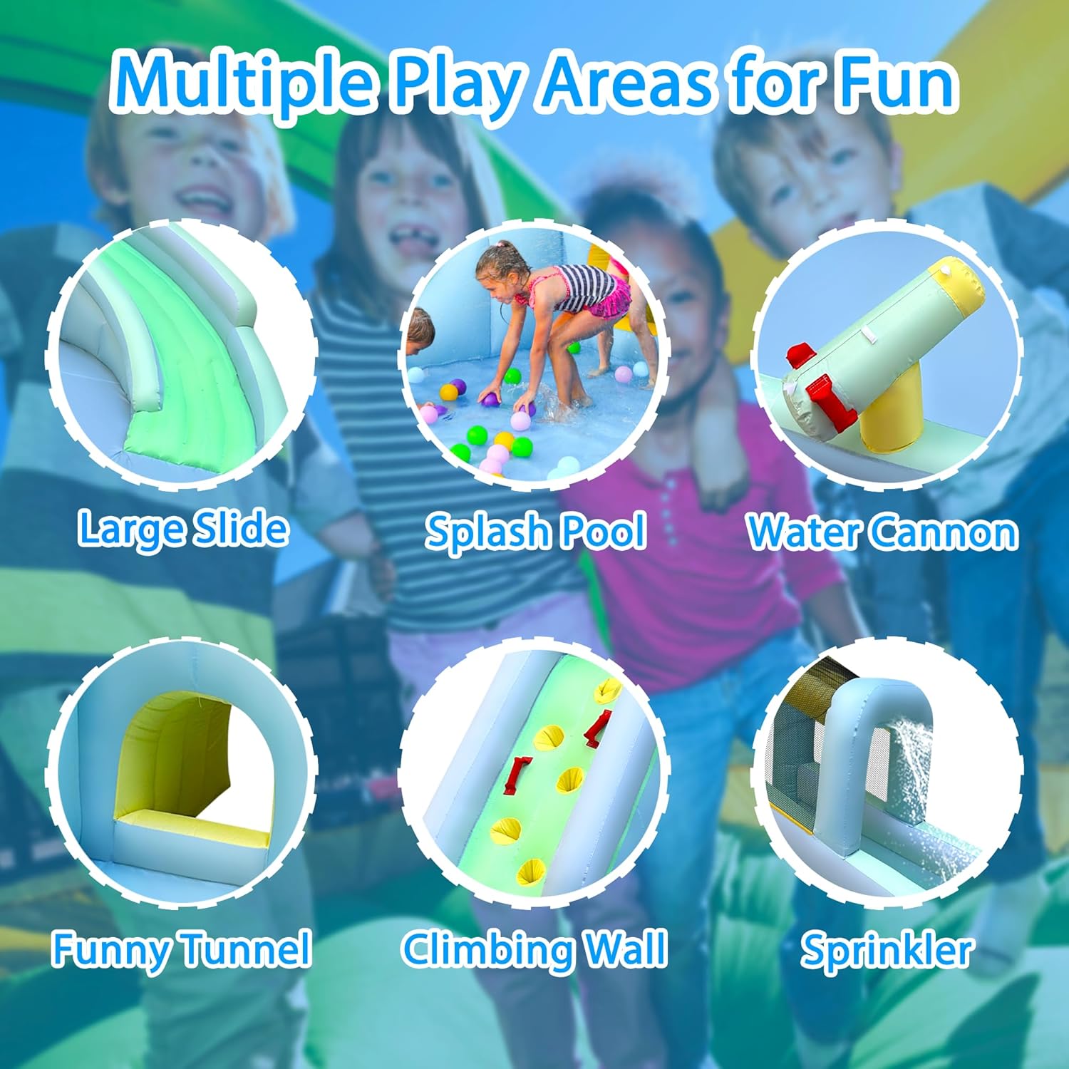6-in-1 Inflatable Kids Bounce  - đánh giá và giá Kids Outdoor Climbing Wall