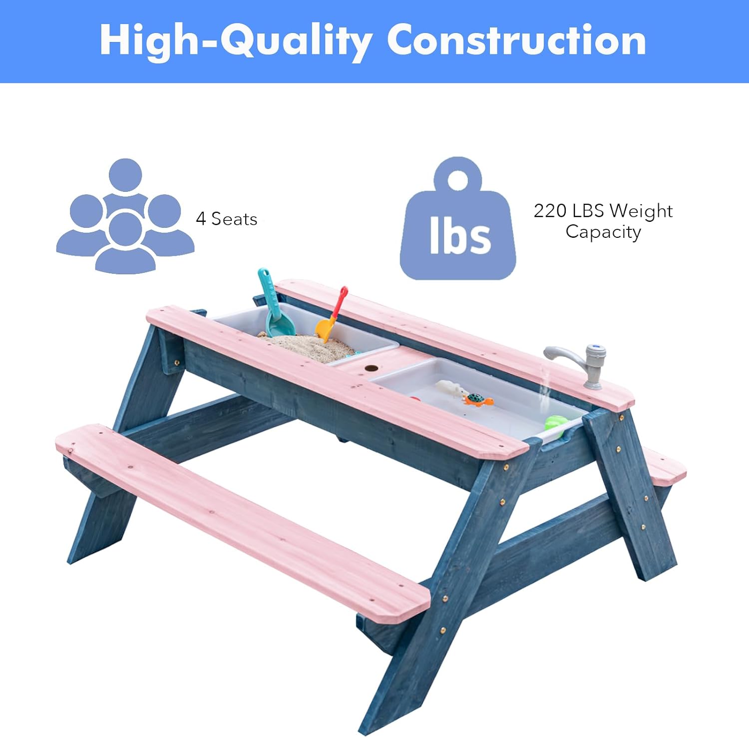 Kids 3-in-1 Sand & Water Table - đánh giá và giá Kids Outdoor Bench Table