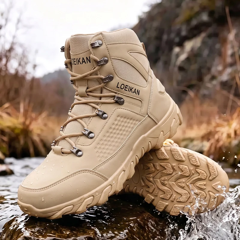 Men High‑cut Tactical Boots PU - đánh giá và giá Kids Outdoor Shoes