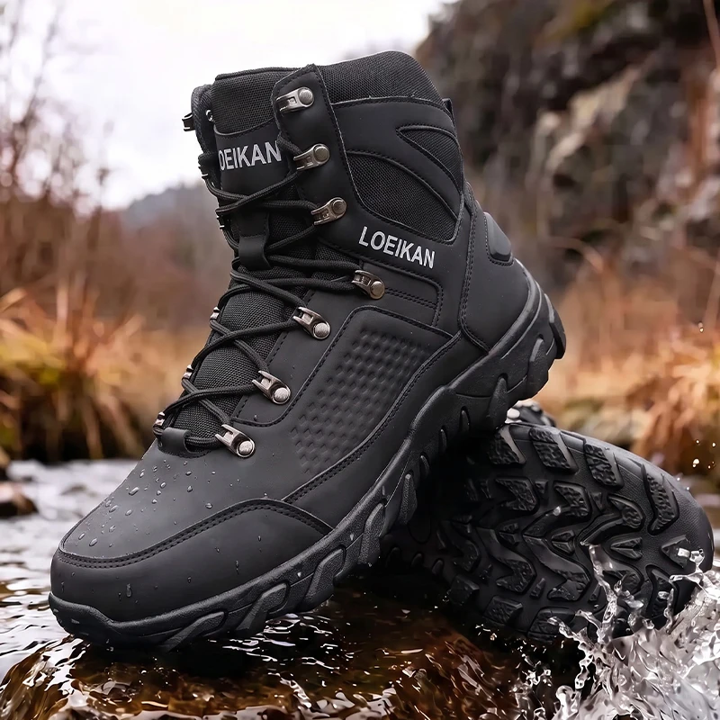 Men High‑cut Tactical Boots PU - đánh giá và giá Kids Outdoor Shoes