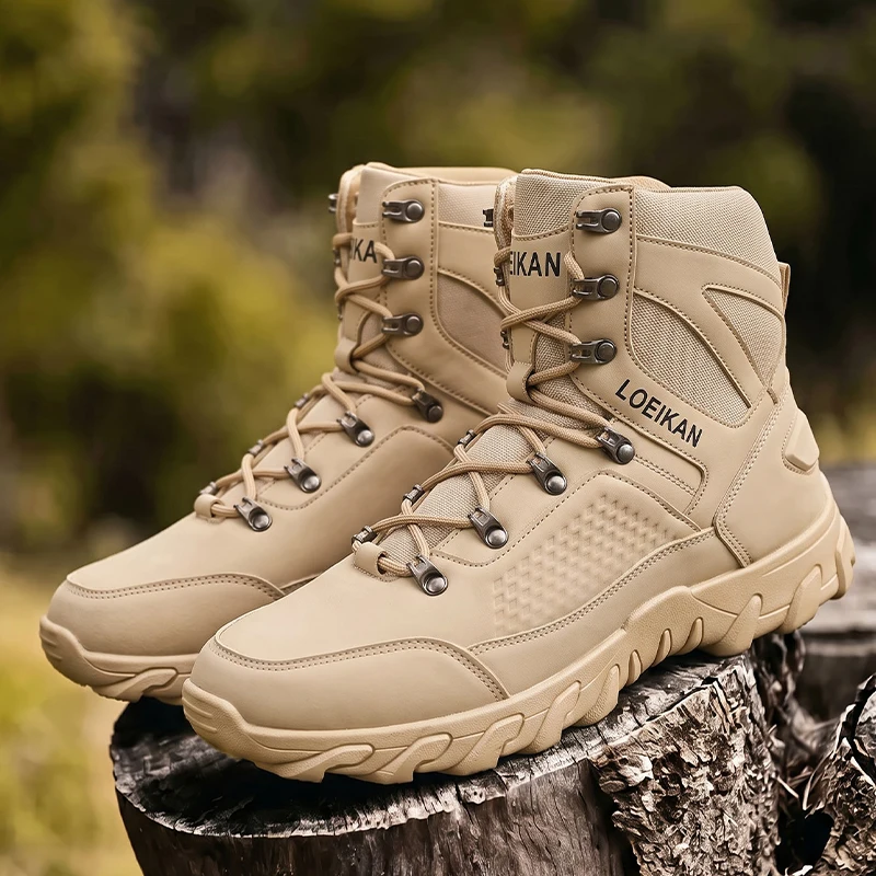 Men High‑cut Tactical Boots PU - đánh giá và giá Kids Outdoor Shoes