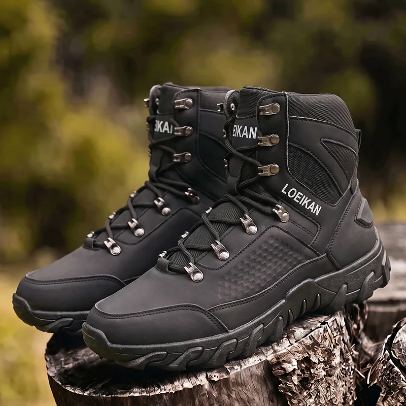 Men High‑cut Tactical Boots PU - đánh giá và giá Kids Outdoor Shoes