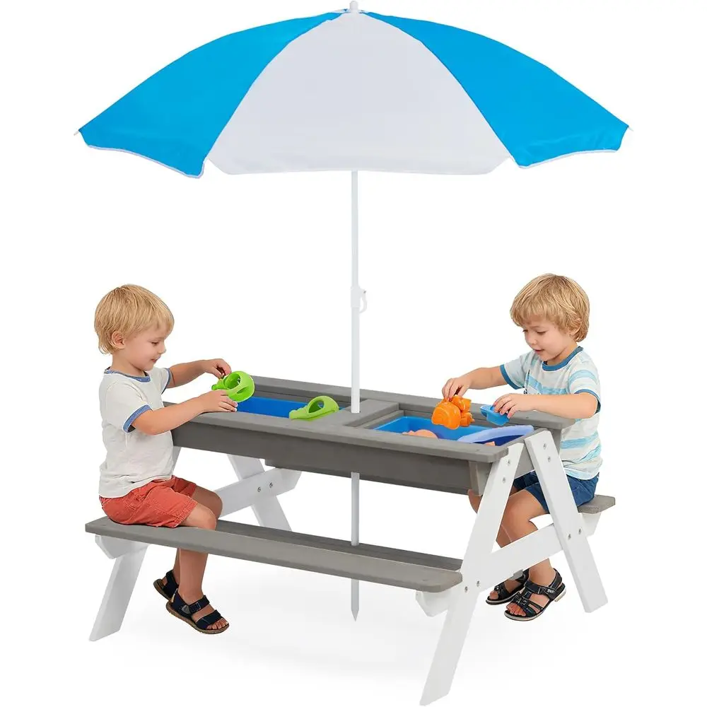 Convertible 3-in-1 Wooden Picn - đánh giá và giá Kids Outdoor Umbrella