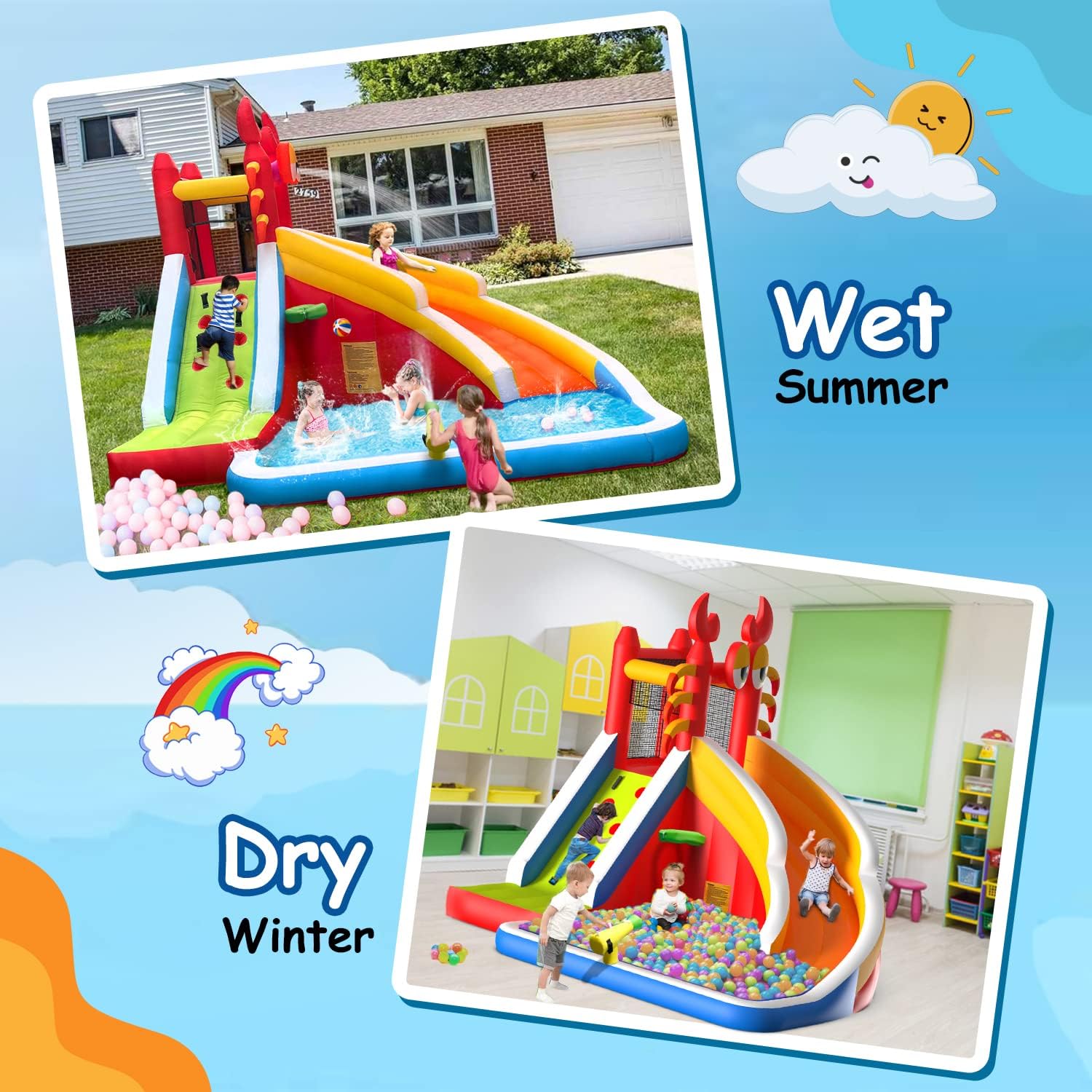 Large Inflatable Bounce House  - đánh giá và giá Kids Outdoor Climbing Wall