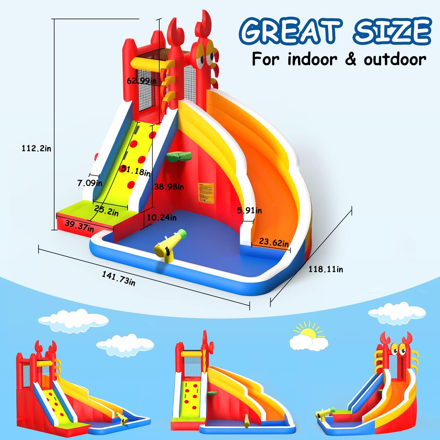 Large Inflatable Bounce House  - đánh giá và giá Kids Outdoor Climbing Wall