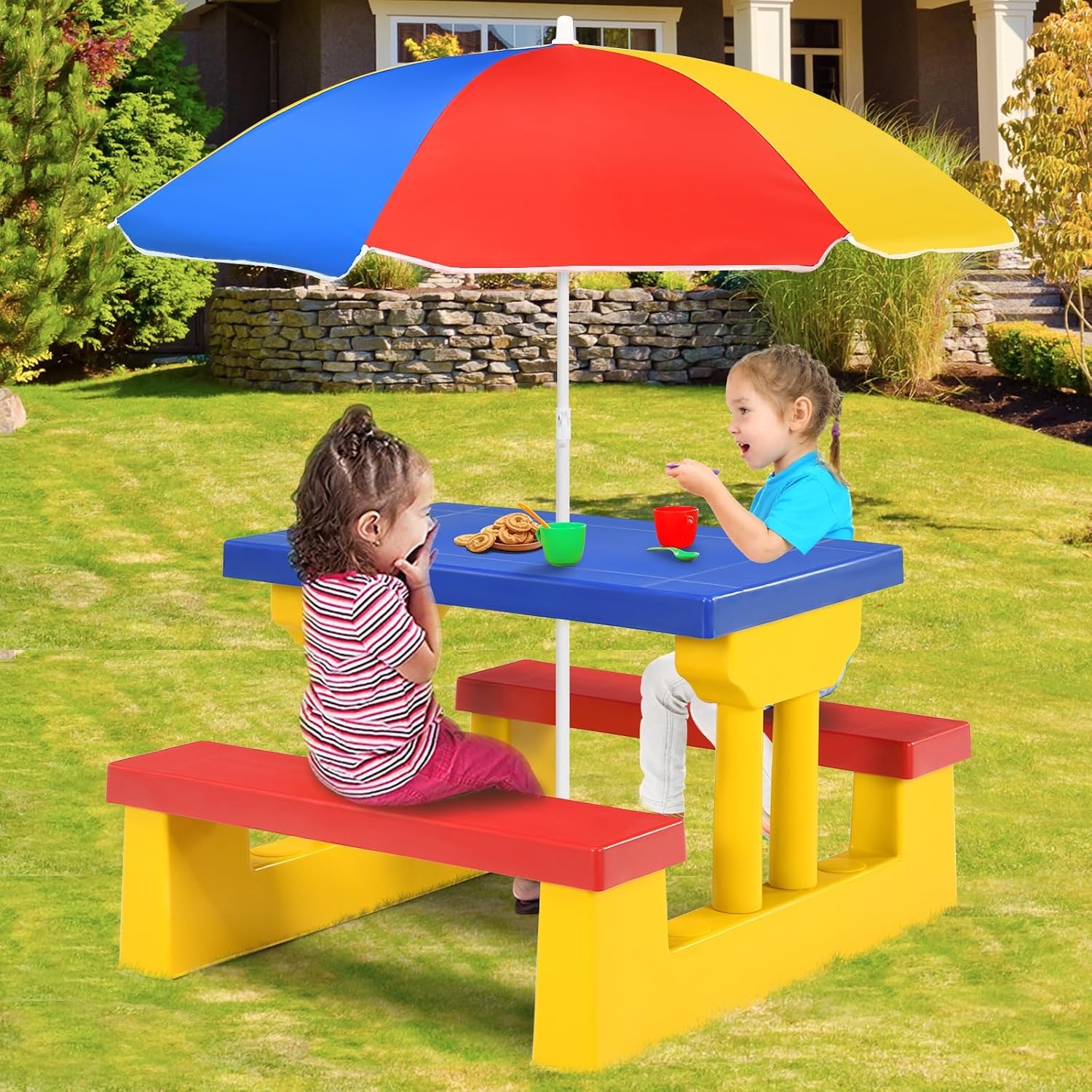 ARMILE Kids Picnic Table, Kids - đánh giá và giá Kids Outdoor Bench Table