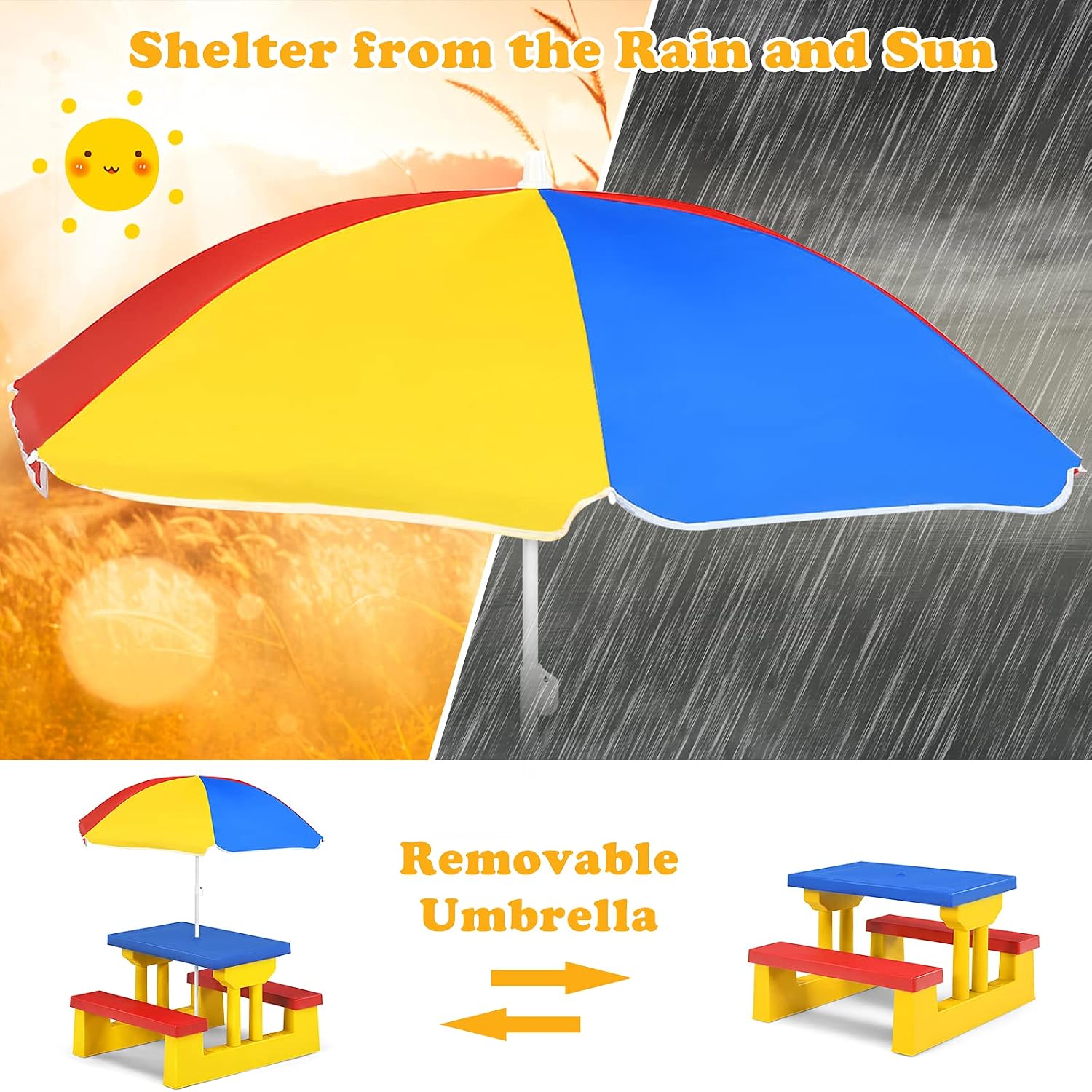 ARMILE Kids Picnic Table, Kids - đánh giá và giá Kids Outdoor Bench Table