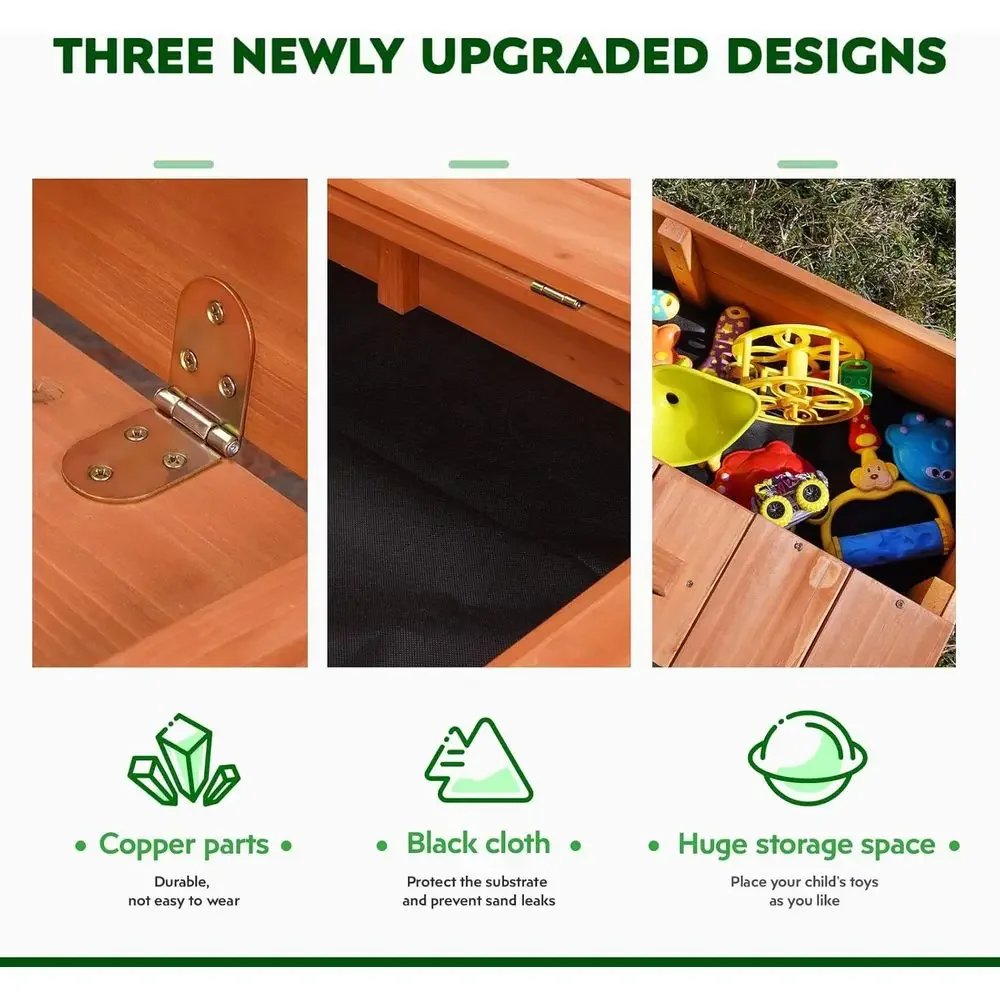 Kids Wooden Outdoor Sandbox wi - đánh giá và giá Kids Outdoor Bench Table