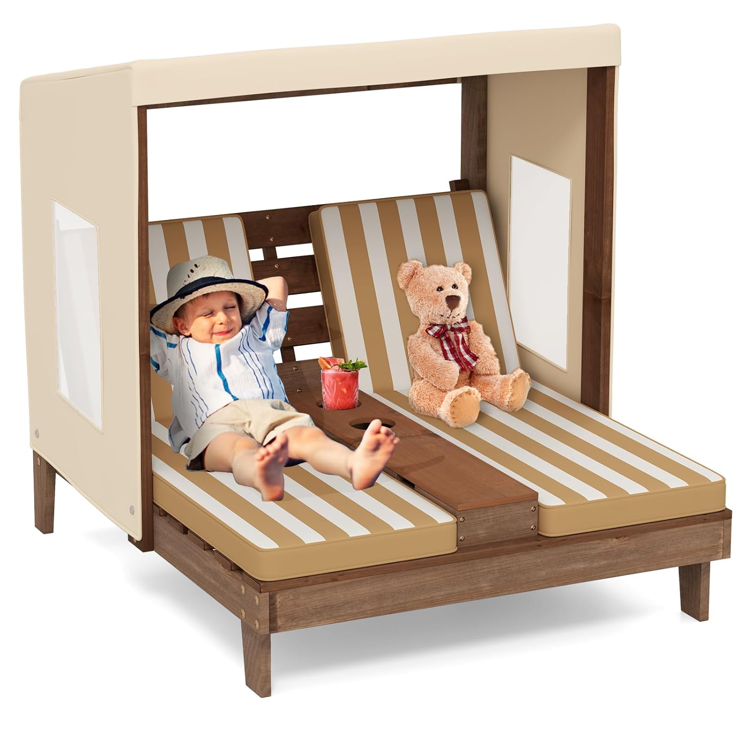 Wood Double Kids Chaise Lounge - đánh giá và giá Kids Outdoor Lounge