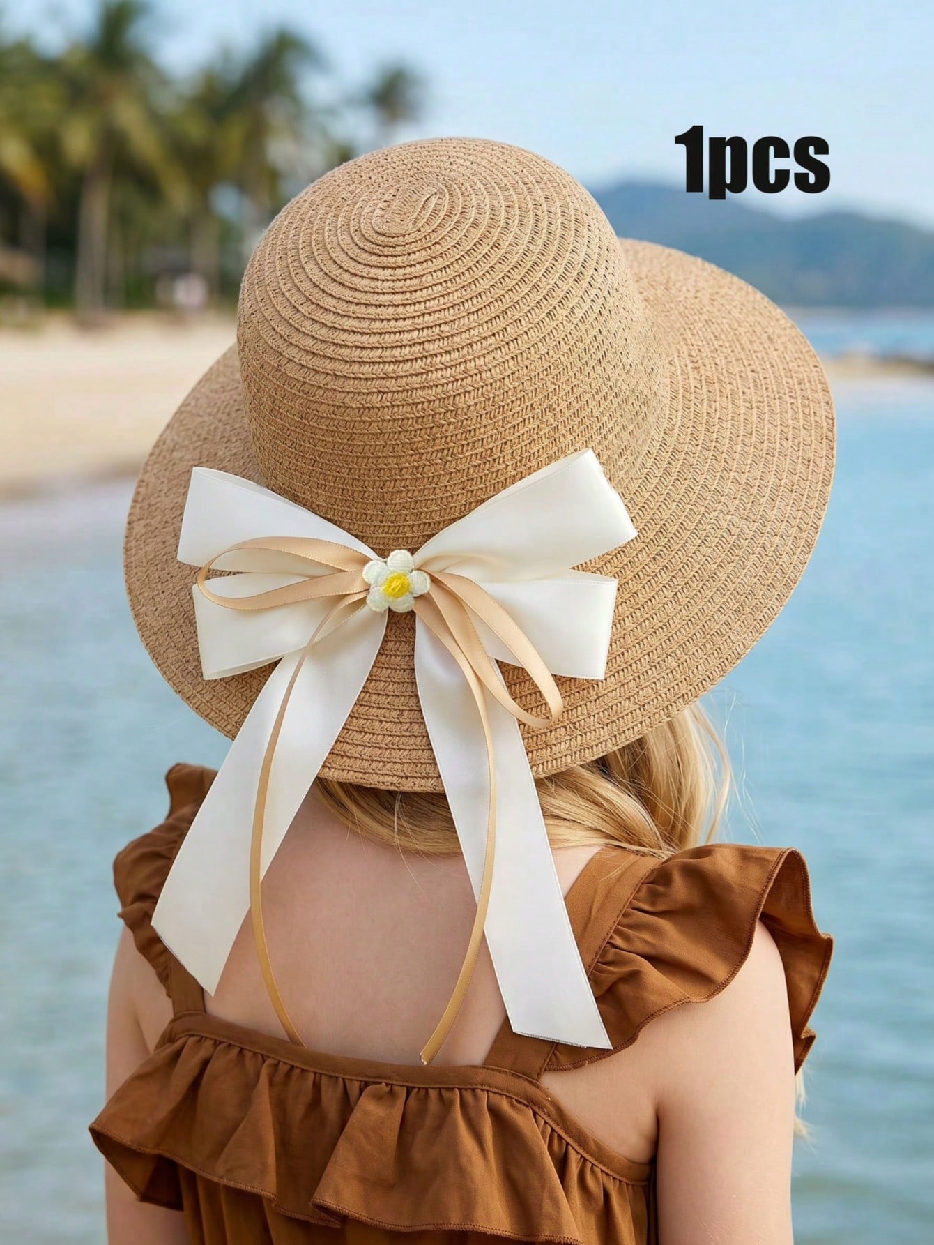1Pc 3-8Y Girls Coffee Bow Stra - đánh giá và giá Kids Outdoor Hat