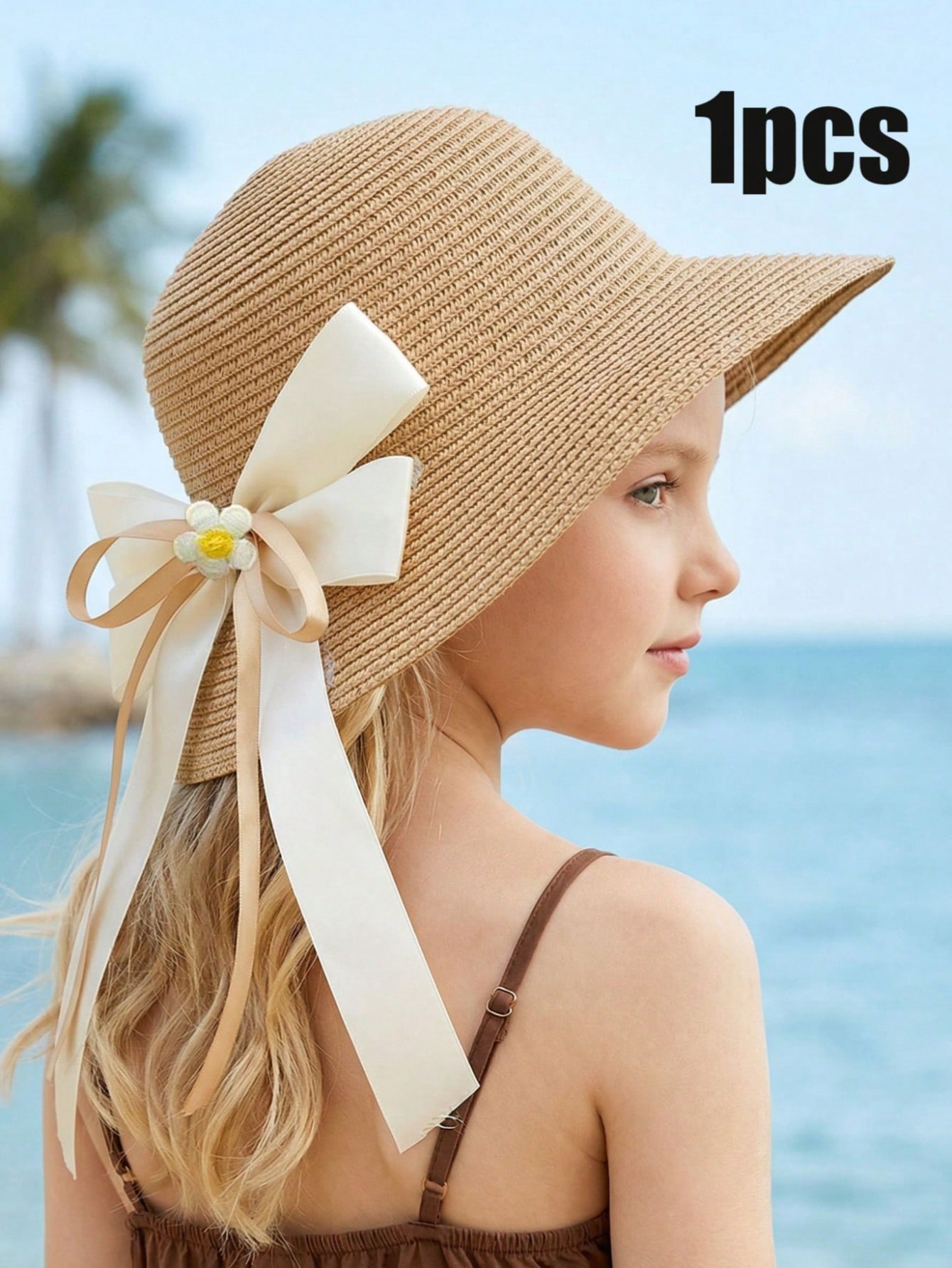 1Pc 3-8Y Girls Coffee Bow Stra - đánh giá và giá Kids Outdoor Hat